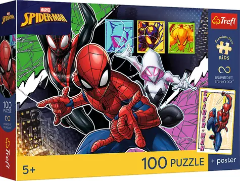 Trefl Puzzle Premium PLUS Kids Spiderman / 100 dielikov