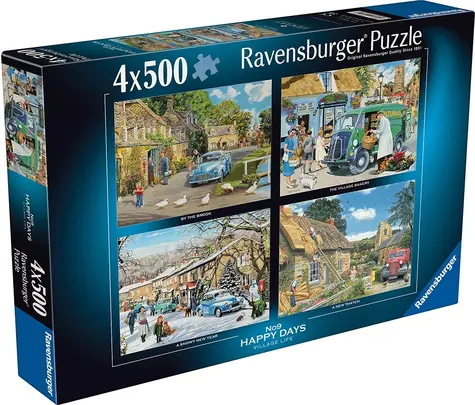 Ravensburger Puzzle Happy Days č. 9: Dedinský život / 4x500 dielikov / od 12 rokov