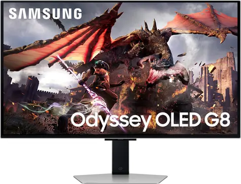 32" Samsung Odyssey G8 OLED strieborná / Monitor / 3840x2160 / 240Hz / HDR10+ Gaming / HDMI / DP / Wi-Fi