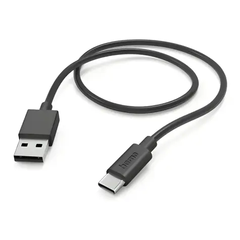 HAMA čierna / Nabíjací kábel / USB-A / USB-C / 480 Mbit/s / 1 m