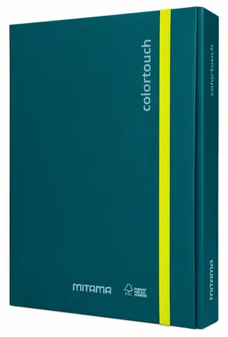 Mitama Color Touch tmavo zelená / Dosky na dokumenty / 3 chlopne / gumička / chrbát 5 cm