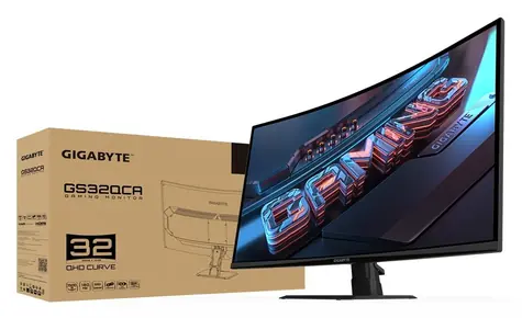 31.5" GIGABYTE GS32QCA čierna / 2560 x 1440 / VA / 180Hz / 1ms / 3500:1 / 2x HDMI + 1x DP / VESA