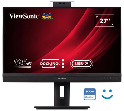 27" ViewSonic VG2757V-2K čierna / Monitor / IPS / 2560x1440 / 100Hz / 5ms / Webkamera / Pivot / VESA / Repro