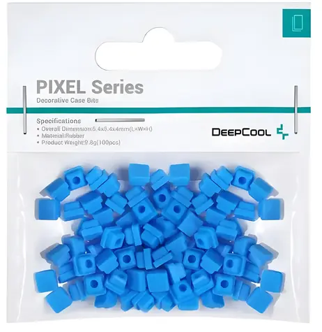 DEEPCOOL PIXEL modrá / Dekoratívne bity pre PC skriňa / 100 kusov / guma