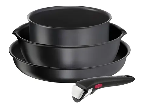 TEFAL Ingenio Daily Chef L7629453 čierna / Sada riadu / 4 ks / hliník / odnímateľná rukoväť