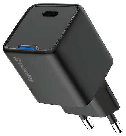 Colorway GaN 25W čierna / Sieťová nabíjačka / USB-C / PD / PPS