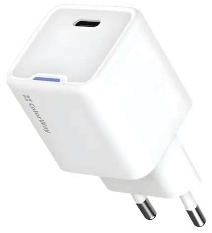 Colorway USB-C biela / Sieťová nabíjačka / GaN / 20W / PD / PPS