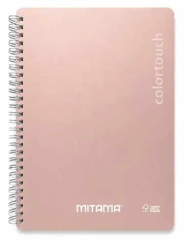 Mitama i-Note lososová / Špirálový zošit / linajkový / 18,5×24 cm / 90 listov