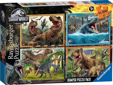 Ravensburger Puzzle Jurský svet 4 v 1/4×100 dielikov