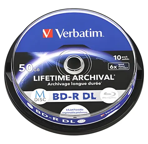 Verbatim M-Disc BD- R DL 10ks / Blu-ray disk / 50 GB / 6x / Spindl / Printable