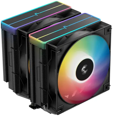 DEEPCOOL AG620 BK ARGB V2 čierna / Chladič CPU / 2x 120 mm ARGB / Hydro Bearing / AMD + Intel