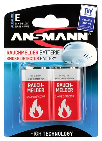 Ansmann Smoke Detector / Batéria / Alkalická / 9V / 6LR61 / Blister