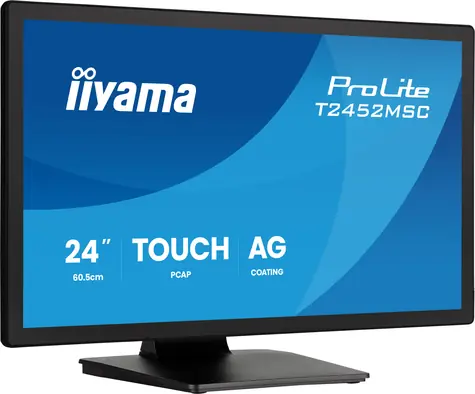 23.8" Iiyama ProLite T2452MSC-B2AG čierna / Dotykový monitor / IPS / 1920x1080 / 120 Hz / 420 cd/m2 / HDMI+DP / repro