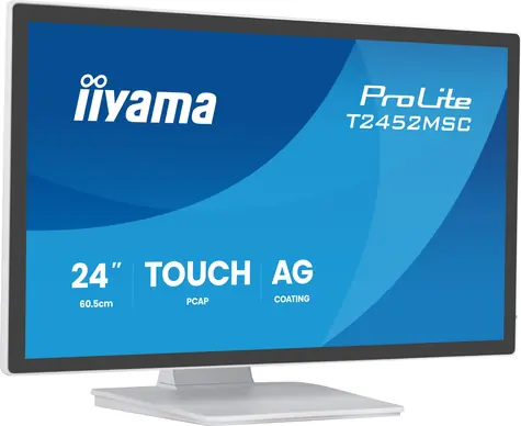24" iiyama ProLite T2452MSC-W2AG biela / Monitor / IPS / FHD 1920x1080 / dotykový / 120Hz / 5ms / HDMI / DP