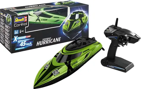 Revell 24139 X-TREME Speedboat HURRICANE zelená/čierna / RC loď / 45 km/h / 2.4 GHz / LiPo 7.4V / 14+