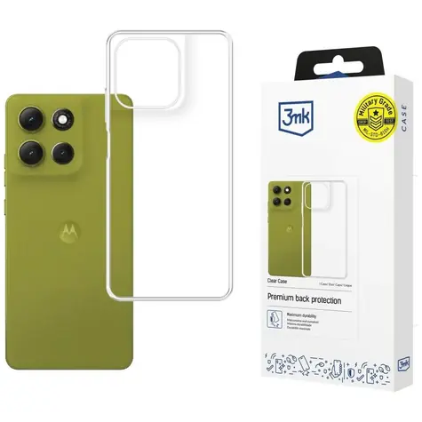 3mk Clear Case pre Motorola Moto G86 číra / Zadný kryt / Military Grade