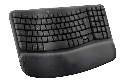 Logitech Wave Keys grafitová CH / Bezdrôtová klávesnica / ergonomická / 2.4 GHz / Bluetooth