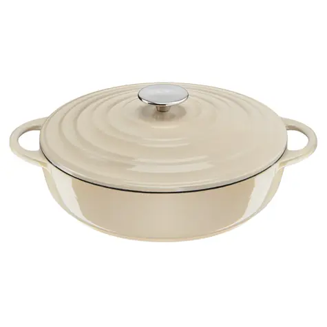 TEFAL LOV béžová / Servírovacia panvica / 28 cm / liatina / 3,8 l / s vekom