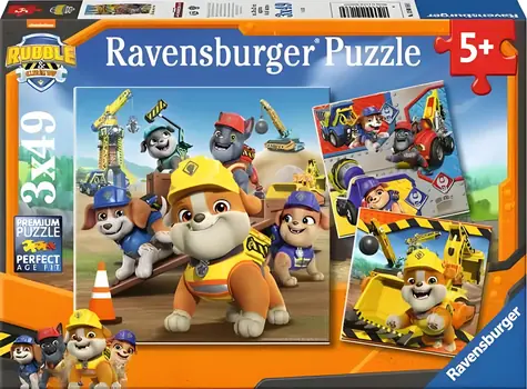 Ravensburger Puzzle Pracovné vozidlá Rubble & Crew / 3x49 dielikov / od 5 rokov