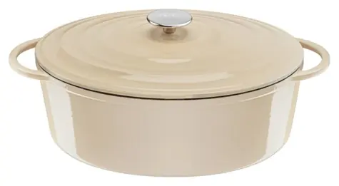 TEFAL LOV béžová / Liatinový pekáč / oválny / 34 cm / 7,2 l / s pokrievkou