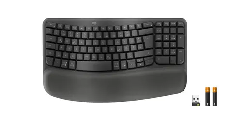Logitech Wave Keys for Business čierna / Ergonomická klávesnica / DE layout / Bluetooth / Logi Bolt