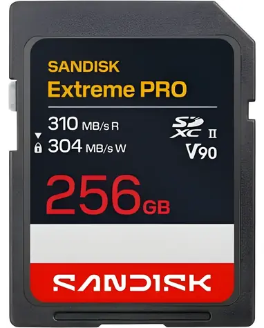 SanDisk Extreme PRO SDXC 256GB / Pamäťová karta / UHS-II U3 V90 / čítanie: 310 MB/s / zápis: 304 MB/s / vhodné pre 8K