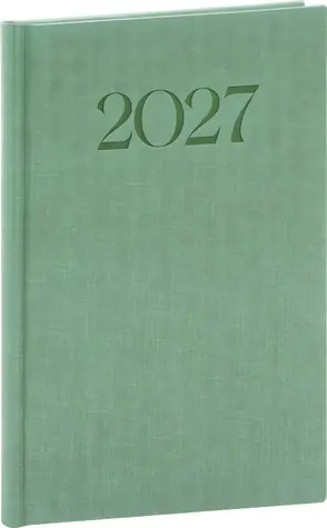 NOTIQUE Týždenný diár Biella 2027 zelená / A5 / 15 × 21 cm
