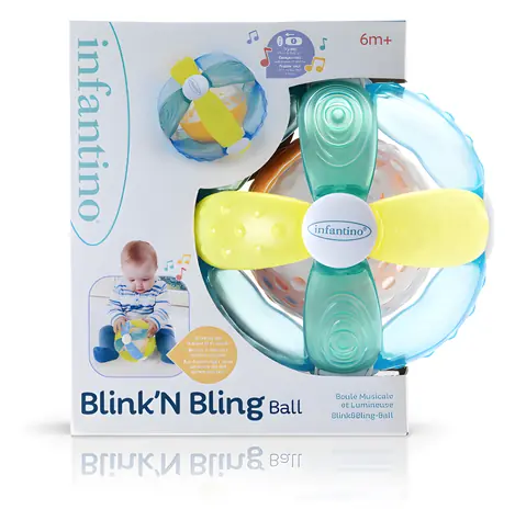 Infantino Blink'N Bling / Hudobná a svietiaca loptička / od 6 mesiacov