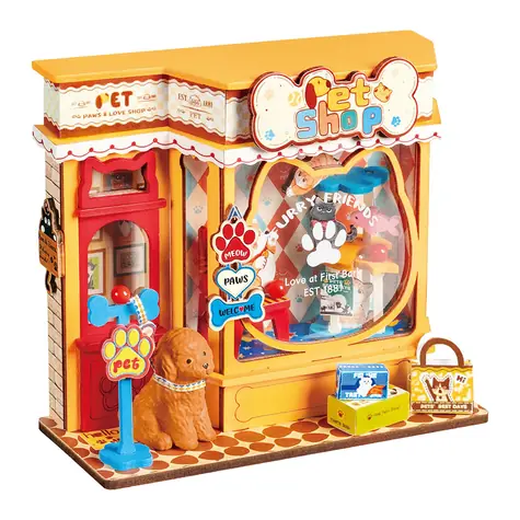 Robotime Miniatúra mini Zverimex / 3D drevená skladačka / 76 dielikov / od 14 rokov