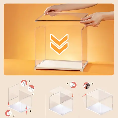 Robotime Displej pre Miniatúry domčekov / Ochranný box / plast / stohovateľný