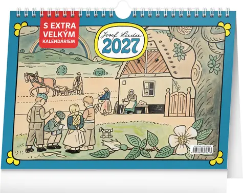 NOTIQUE Stolový kalendár Josef Lada 2027 / Extra veľké písmo / 30 × 21 cm