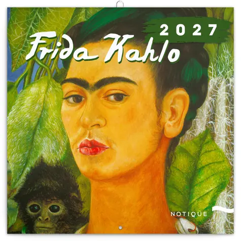 NOTIQUE Frida Kahlo 2027 / Mriežkový kalendár / 30 × 30 cm / september 2026 - december 2027