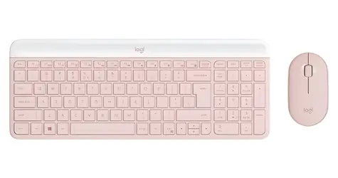 Logitech MK470 Slim ružová / Bezdrôtová sada klávesnice a myši / US layout