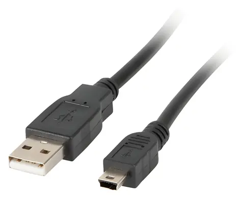 Lanberg CA-USBK-10CC-0018-BK čierna / Kábel USB-A - Mini USB / USB 2.0 / 1,8 m