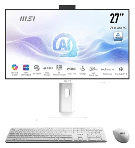 MSI Modern AM273QP AI 1UM-402EU biela / 27" QHD / Intel Core Ultra 5 125H 4.5GHz / IPS / 16GB / 512GB SSD / Intel Arc