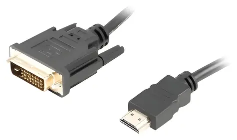 Lanberg CA-HDDV-20CU-0030-BK čierna / Kábel HDMI na DVI-D / 3 m / 4K / Dual Link / pozlátené kontakty