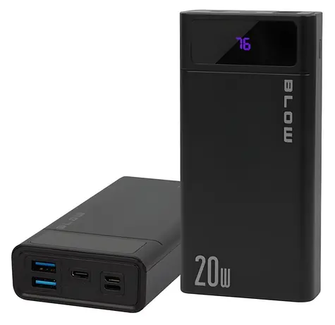 Blow PB10A čierna / Powerbanka / 10000 mAh / 2x USB-A / 22,5 W