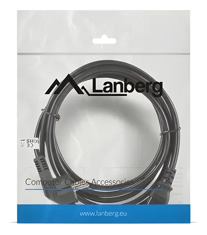 Lanberg CA-C13C-11CC-0030-BK čierna / Napájací kábel / 230V / 3 m / C13 pravouhlý / CEE7/7