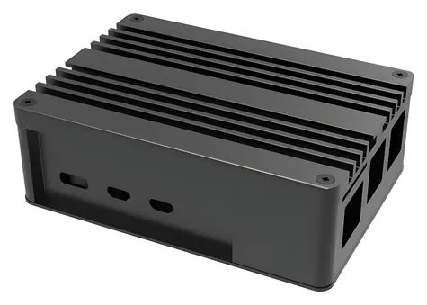 Akasa Pi-5 Pre čierna / Pasívna hliníková skriňa / Raspberry Pi 5 / bez ventilátora