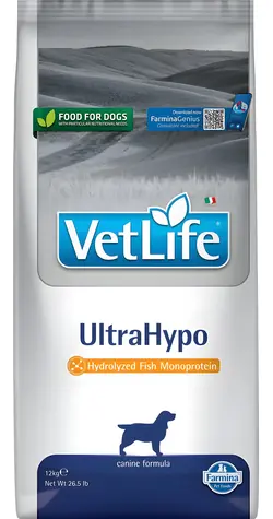 Farmina Vet Life UltraHypo / Granule pre psov / Veterinárska diéta / Hypoalergénne / Senior / 12 kg