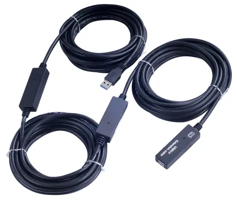 PremiumCord USB 3.0 AM- AF čierna / Predlžovací kábel s repeaterom / 20 m / 5 Gbps