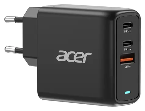 Acer GaN 67W PD čierna / Nabíjací adaptér / 2x USB-C / 1x USB-A