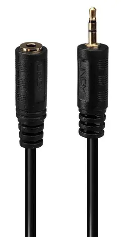 Lindy Jack 2,5 mm/3,5 mm čierna / Audio redukcia / 0,2 m