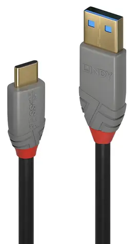 Lindy USB-C - USB-A 0,5 m čierna / Kábel / USB 3.2 / 10 Gbit/s
