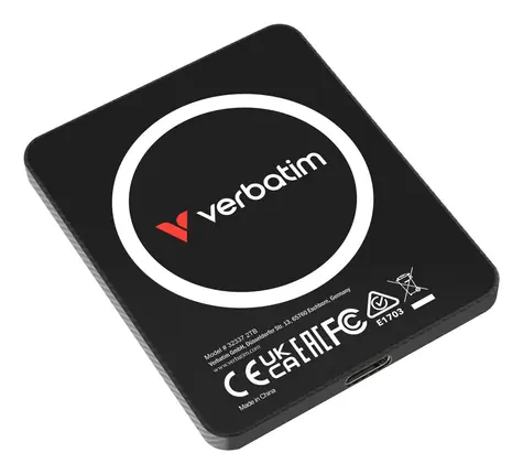 Verbatim SnapBack Ultra Slim 2TB čierna / Externý SSD / USB 3.2 Gen 2x2 / čítanie: 2050 MB/s / zápis: 1900 MB/s