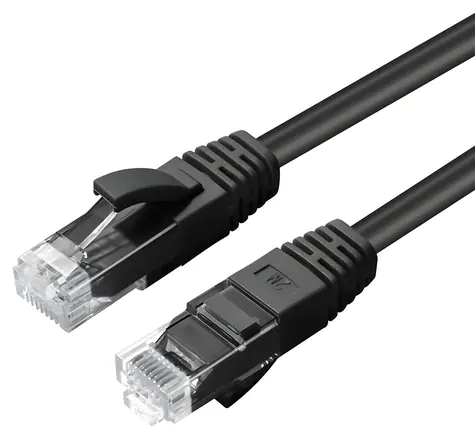MicroConnect CAT6A U/UTP 1.5m čierna / Patch kábel / LSZH