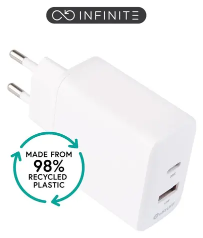 eSTUFF INFINITE (GRS) biela / USB nabíjačka / USB-C / 20 W / Rýchle nabíjanie