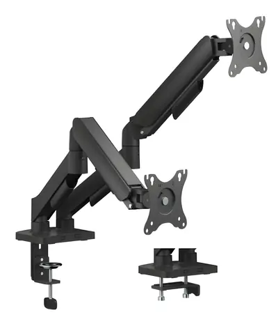 eSTUFF Dual Gas Spring Monitor Mount / Stolové rameno pre dva monitory / plynová pružina