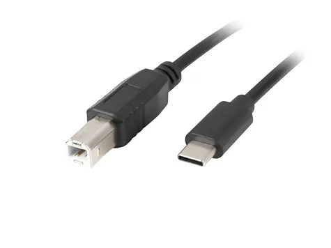 Lanberg USB-C (M) na USB-B 2.0 1,8m čierna / dátový kábel