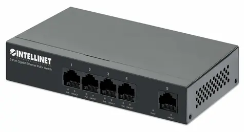 Intellinet 561792 / Switch / 5- Port Gigabit / 4X PoE+ / 40 W